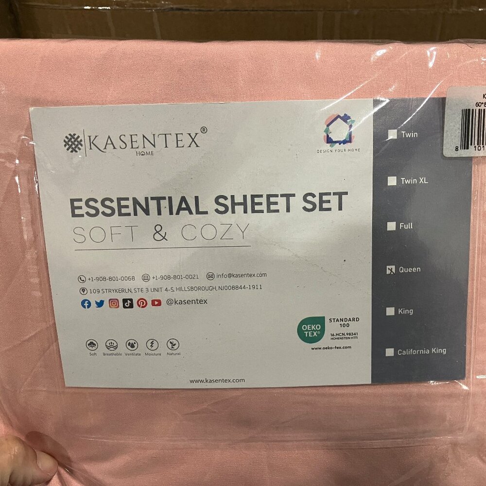 New Original Packaging - KASENTEX Sheet Sets - Pink - Any Size - 2429